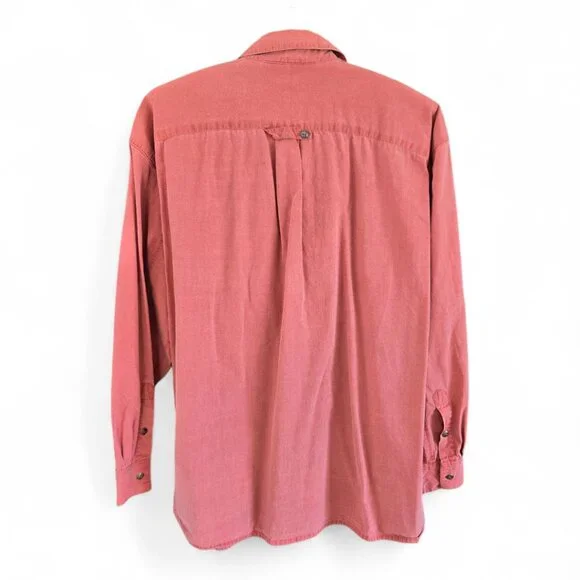 Vintage Forenza 1980s Large Terracotta Button-Up Womens Shirt Long Sleeve - Picture 2 of 8